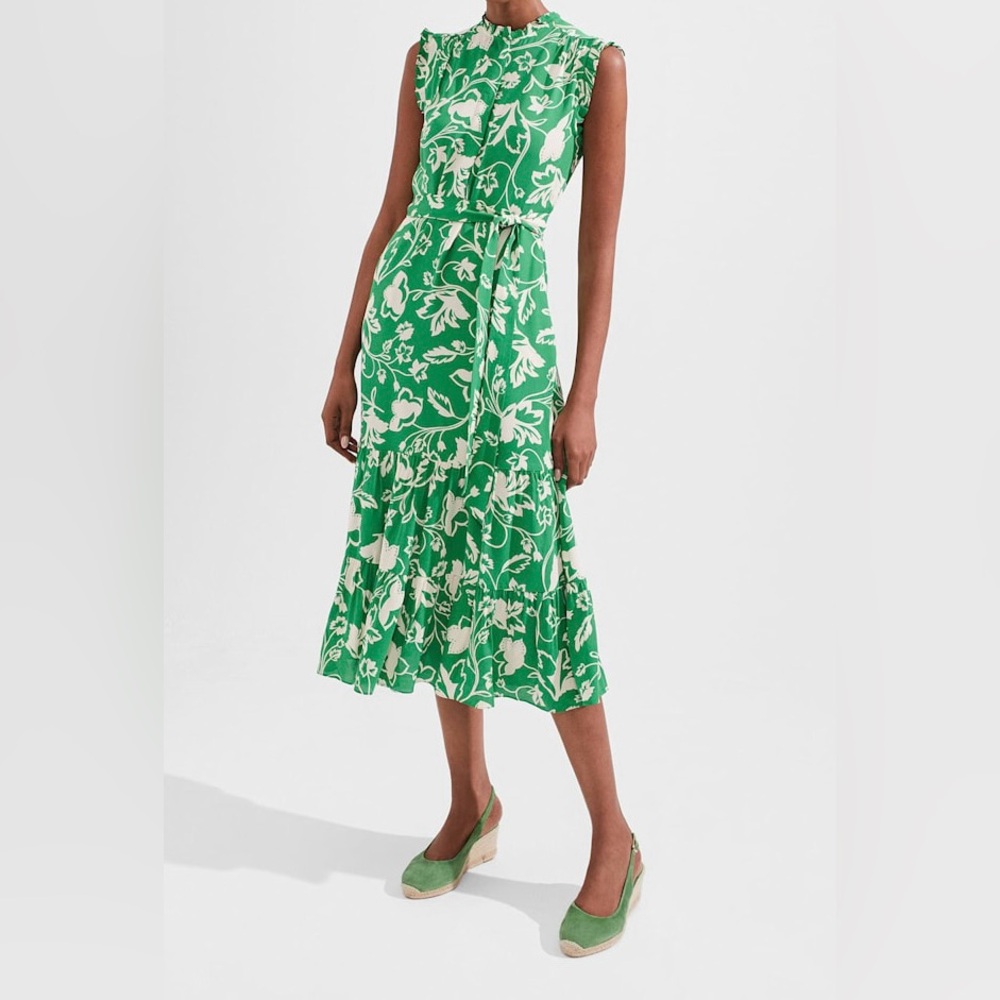 Hobbs London Elsa Dress in Green Buttercream, size 10, EUC